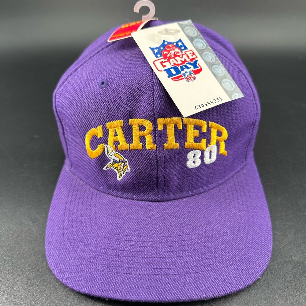 Vintage Cris Carter Vikings #80 Game Day NFL SnapBack Hat Cap VTG